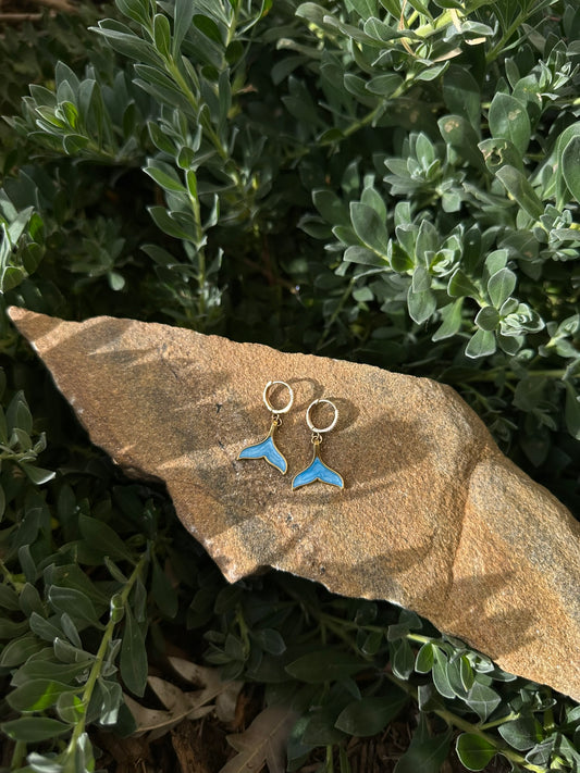 Whale Tail Earring | Blue