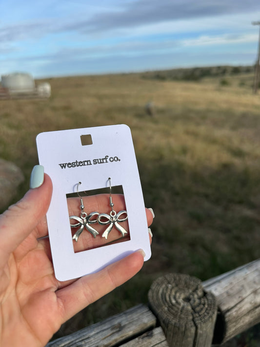 Maxi Silver Bows | Earrings